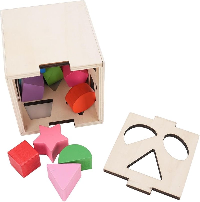 لعبة ألغاز مطابقة الأشكال والألوان الخشبية التعليمية للأطفال بعمر سنة واحدة - Image 5